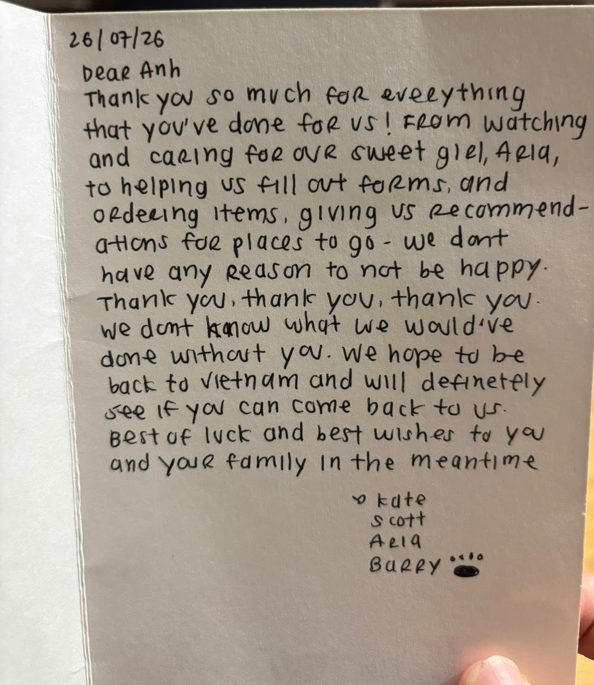 Client review and feedback for babysitter Anh Nguyen in Vietnam - Another family enjoying a perfect holiday in Vietnam! From feeding and soothing to interactive playtime, nanny Anh always ensures the kids have the best time while parents enjoy their private moments. #DateNight #ExpatLife #TrustedBabysitter - Image 1